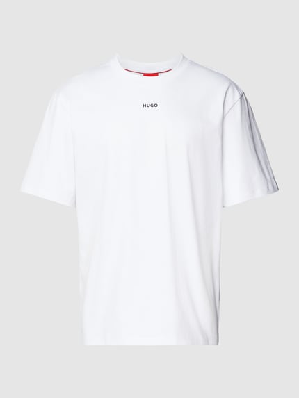 HUGO T-Shirt mit regulärem Schnitt und Label-Print Weiss 2