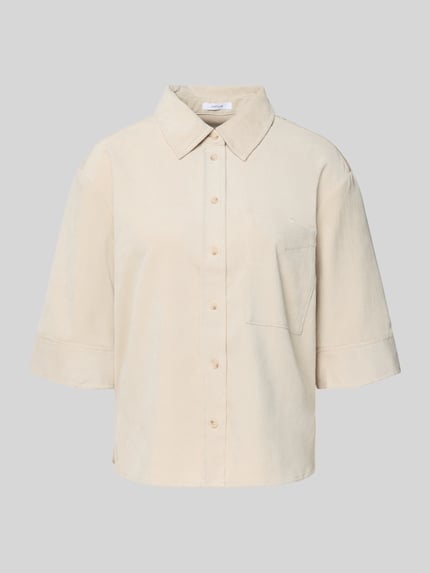 OPUS Relaxed fit overhemdblouse met borstzak, model 'Faisa' Zand - 2