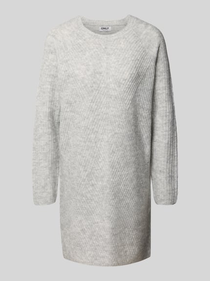 ONLY Strickkleid mit Rippstruktur Modell 'CAROL' Hellgrau 2