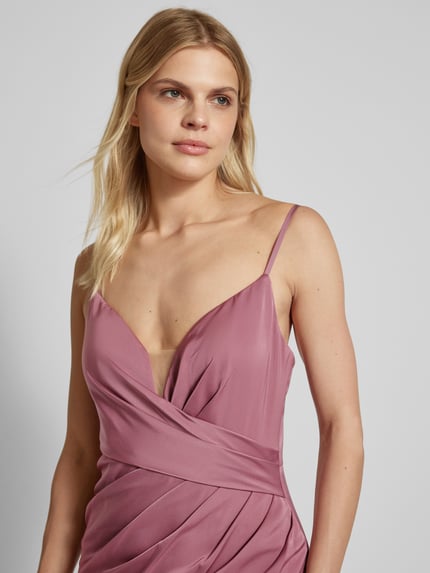 Laona Abendkleid mit Raffungen Altrosa 3