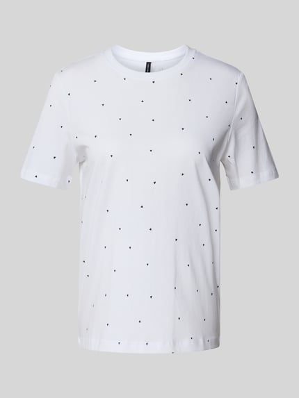 VERO MODA Regular Fit T-Shirt mit Motiv-Stitching Modell 'PAULINA' Weiss 2