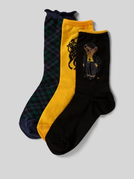 Polo Ralph Lauren Socken mit Label-Print im 3er-Pack GELB 1