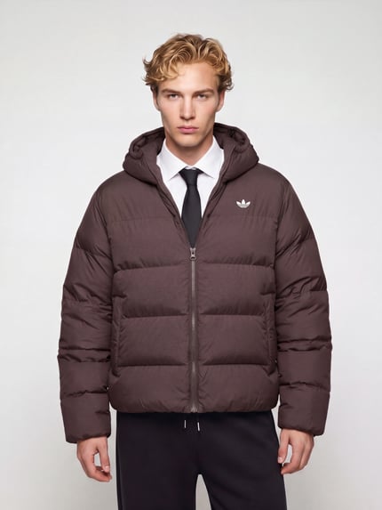 adidas Originals Pufferjacke mit Kapuze Modell 'REGEN JKT' Dunkelbraun 4