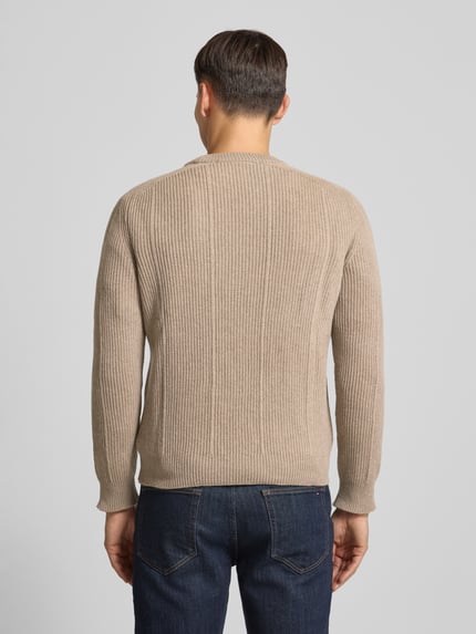 Cruna Strickpullover aus Wolle Modell 'Fuji' Taupe 5