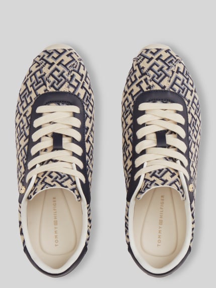 Tommy Hilfiger sneakers met all-over logoprint Marineblauw - 4
