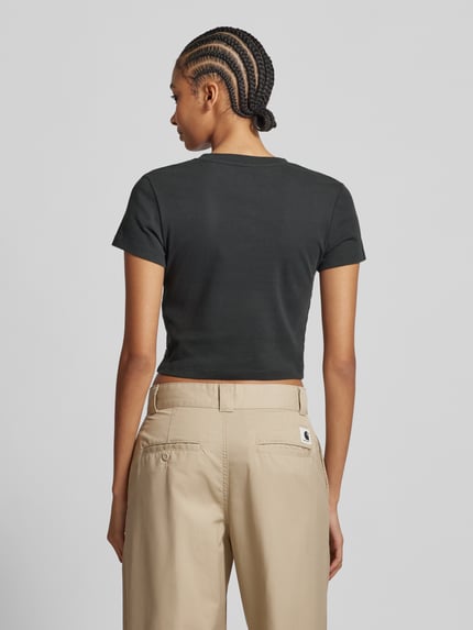 Levi's® T-shirt z prążkowanym okrągłym dekoltem Czarny 5
