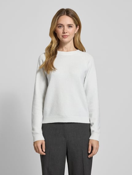 VERO MODA Regular Fit Strickpullover mit Crew Neck Modell 'DOFFYSHINE' Silber 4