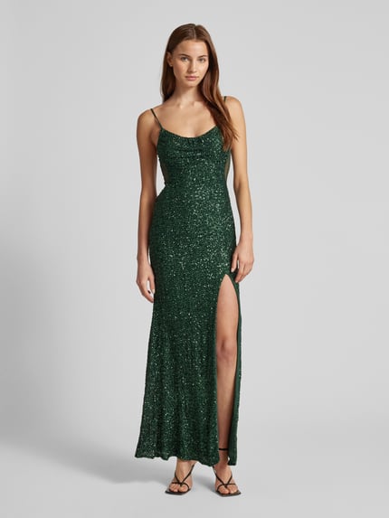 Hey Kyla Abendkleid mit Ziersteinbesatz Dunkelgruen 4