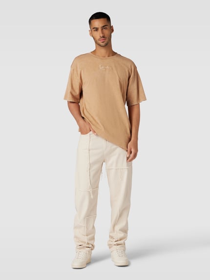 Karl Kani T-Shirt mit überschnittenen Schultern Beige 1