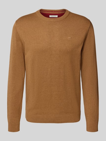 Tom Tailor Regular Fit Strickpullover aus reiner Baumwolle Hellbraun 2
