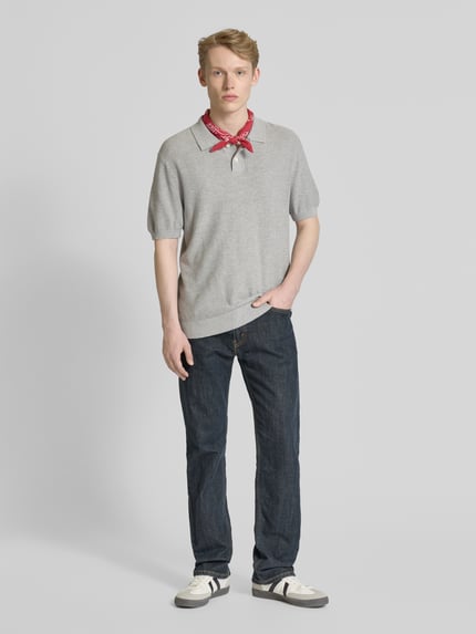Levi's® Koszulka polo o kroju standard fit z prążkowanymi wykończeniami Srebrny 1