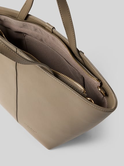 Seidenfelt Handtasche mit Ketten Modell 'LAINIO' Taupe 5