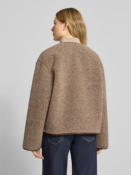 mbyM Relaxed fit teddyjack met klepzakken model 'Keisa' Lichtbruin - 5