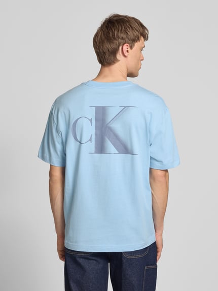 Calvin Klein Jeans T-Shirt mit Label-Print und Rundhalsausschnitt Hellblau 5