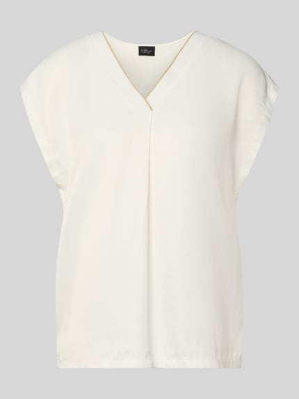 Produktfoto, crèmekleurig Loose Fit T-shirt uit viscose-mix van s.Oliver BLACK LABEL, gladde textuur, dames T-shirt