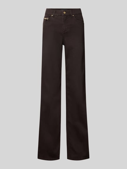 ANGELS Regular Fit Jeans Wide Fit mit Metall-Detail Dunkelbraun 1