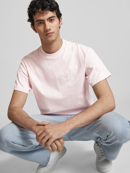 Carhartt Work In Progress T-shirt met labelprint, model 'ROTATION' Oudroze - 3