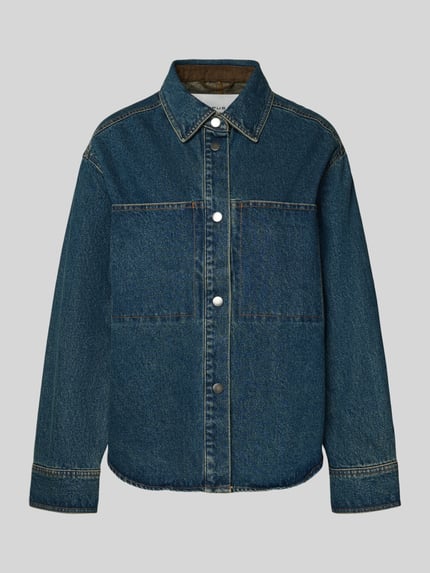 OPUS Denim shirt in model met gebruikte look 'Jaspa' Jeansblauw - 2