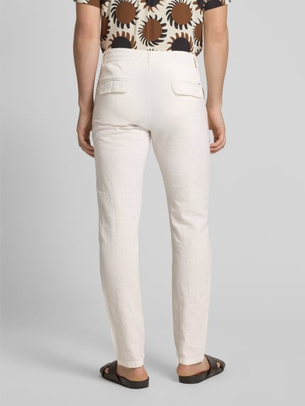 Lindbergh Tapered Fit Leinenhose mit elastischem Bund Weiss 5