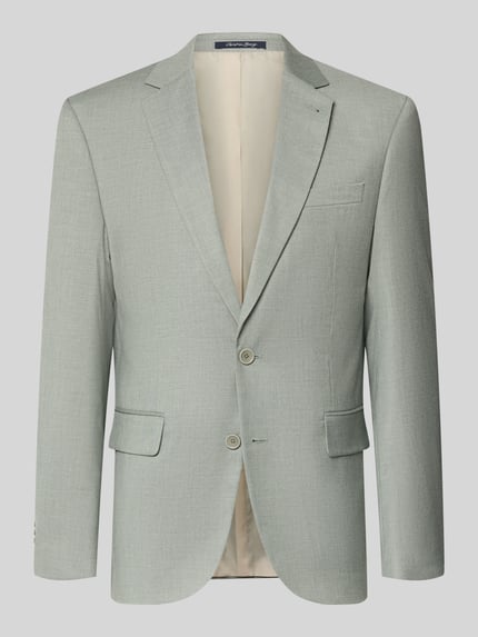 Productfoto, Straight Fit Blazer met viscose van Christian Berg Men in lichtgrijs, elastische materiaalmix, reverskraag, 2-knoopsluiting, borstzak, klepzakken, ruglengte 76 cm, schouderbreedte 49 cm, mouwlengte 68 cm, structuur met fijne weeftextuur.