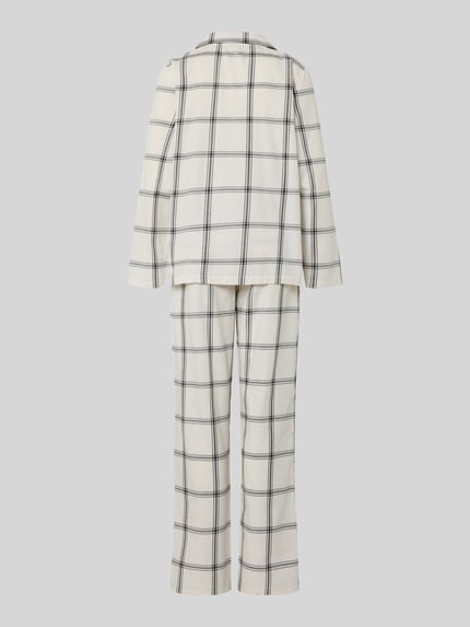 LOUIS & LOUISA Pyjama aus Flanell mit Label-Stitching Modell 'Wohlfühl-Momente' Beige 3