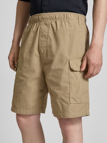 REVIEW Korte cargobroek met elastische band Taupe - 3