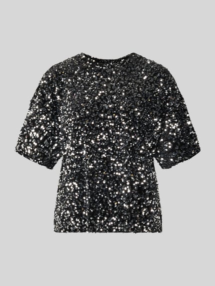 Jake*s Casual Blouseshirt met ronde hals Zwart - 2