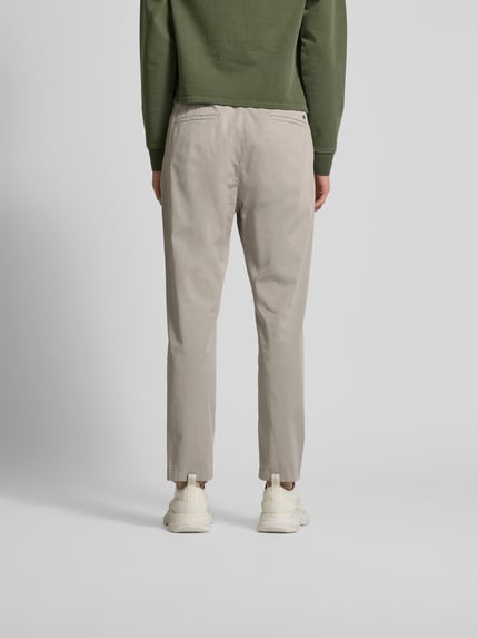 Closed Regular fit stoffen broek met labeldetail Grafiet - 5