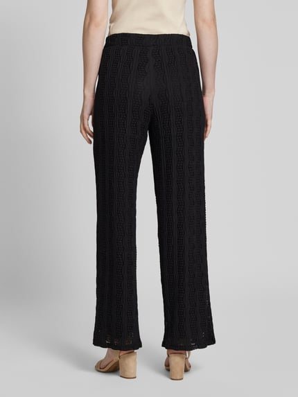 VILA Wide Leg Stoffhose mit Strukturmuster Modell 'LUMENA' Black 5