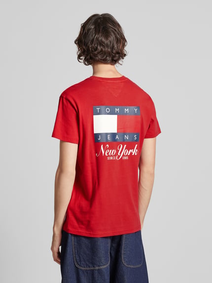 Tommy Jeans T-Shirt mit Label-Print Rot 5