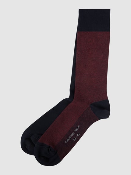 Christian Berg Men sokken met labeldetail in set van 2 Marineblauw - 1