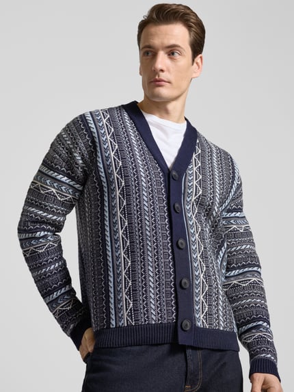 DRYKORN Gebreid jack met knoopsluiting, model 'Nadir' Donkerblauw - 3