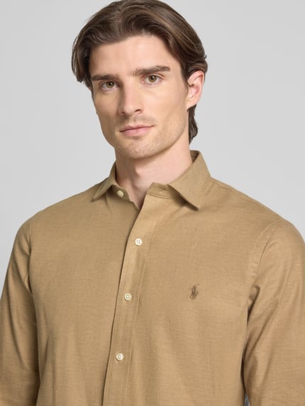 Polo Ralph Lauren Custom Fit Freizeithemd mit Label-Stitching Camel 3