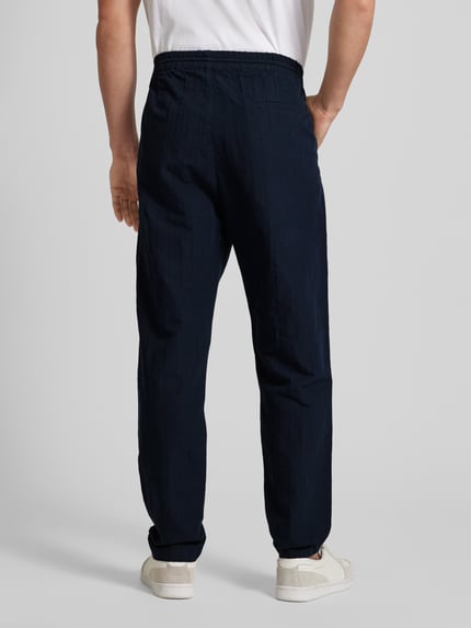 ROTHOLZ Relaxed Fit Stoffhose aus Baumwoll-leinen-Mix Dunkelblau 5