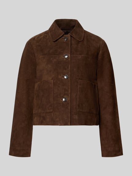 Lederjacke aus Ziegenvelours mit Eingrifftaschen Shop The Look MANNEQUINE