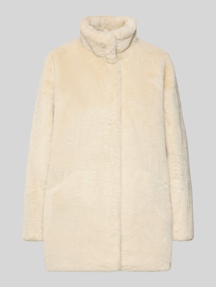 ONLY Regular fit lange jas in de look van imitatiebont, model 'VIDA' Offwhite - 2