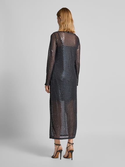 VERO MODA Paillettenkleid mit Gitterkaro aus Pailletten auf Mesh Modell 'SAFINA Anthrazit 5
