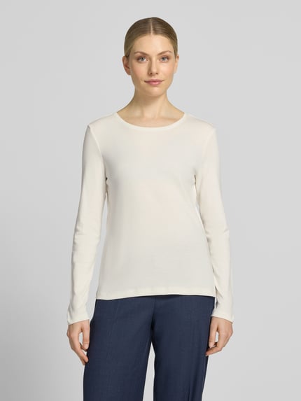 Christian Berg Woman Slim Fit Longsleeve aus reiner Baumwolle Offwhite 4