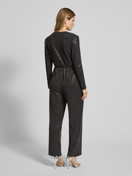 ICHI Jumpsuit mit V-Ausschnitt Modell 'NELENIA' Black 5