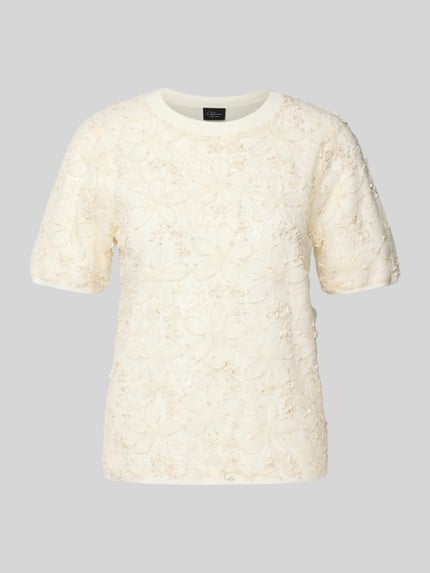 s.Oliver BLACK LABEL Regular Fit Shirt mit Glitzergarn und Pailletten Weiss 2
