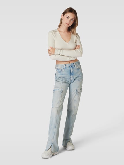 Calvin Klein Jeans Bootcut Jeans im Used-Look Hellblau 1