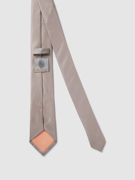 MONTI Krawatte aus reiner Seide (6 cm) Taupe 3