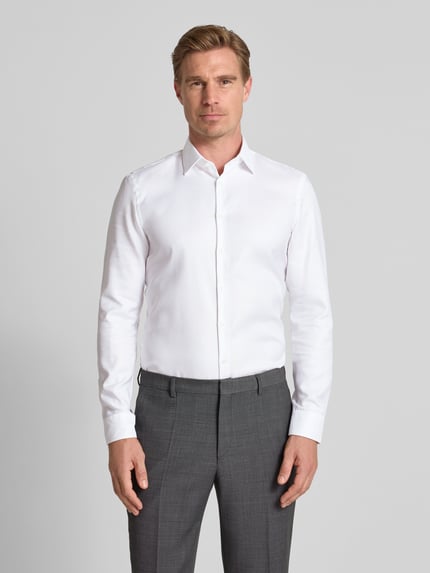 Jake*s Koszula biznesowa o kroju super slim fit z popeliny Biały 4