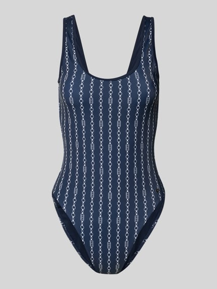 Tommy Hilfiger Badeanzug mit Allover-Muster Marine 1