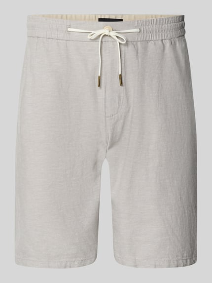 Produktfoto, Shorts met elastische tailleband van Scotch & Soda, katoen-linnenmix, regular fit, tunnelkoord, lichtgrijs, gladde structuur