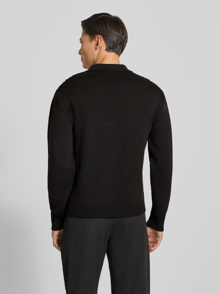 Edwin Regular Fit Langarm-Poloshirt Modell 'TULLA' Black 5