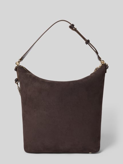 BOSS Umhängetasche mit goldfarbener Schulterkette Modell 'Yelena Hobo' Dunkelbraun 3