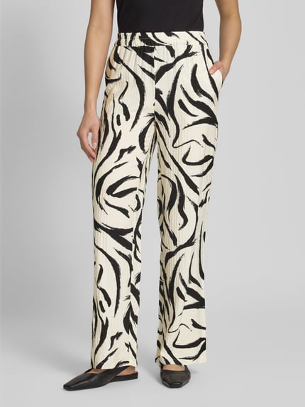 VILA Loose Fit Stoffhose mit Strukturmuster Modell 'CLO' Offwhite 4