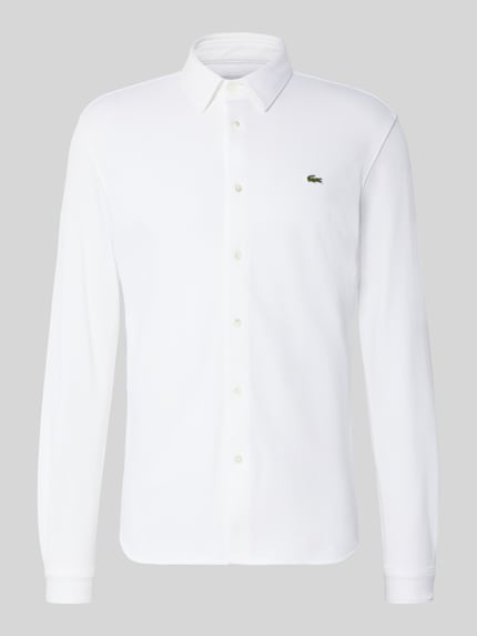 Lacoste Slim Fit Freizeithemd aus reiner Baumwolle Weiss 2