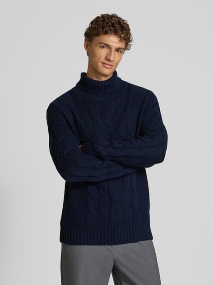 FTC Cashmere Strickpullover aus Baumwoll-Kaschmir-Mix Marine 4